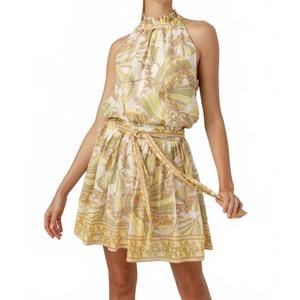 NEW SUNDAYS printed lizette halter mini dress in vintage botanic